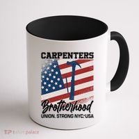 Capenters Brotherhood Union Strong NYC USA Coffee Mug thumb 1