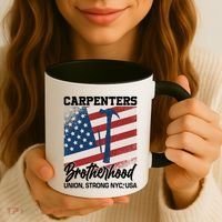 Capenters Brotherhood Union Strong NYC USA Coffee Mug thumb 3