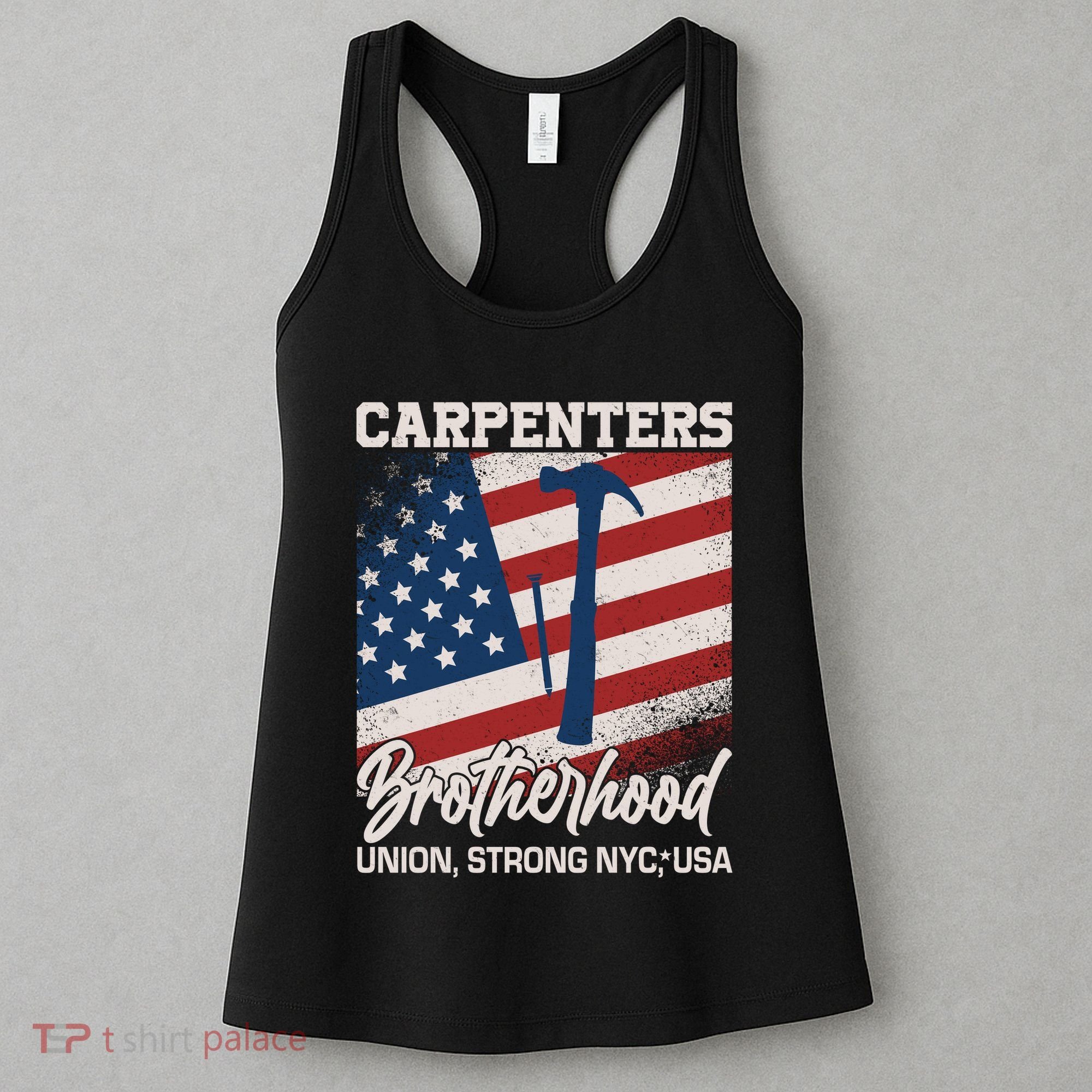 Capenters Brotherhood Union Strong NYC USA Women's Tank Top