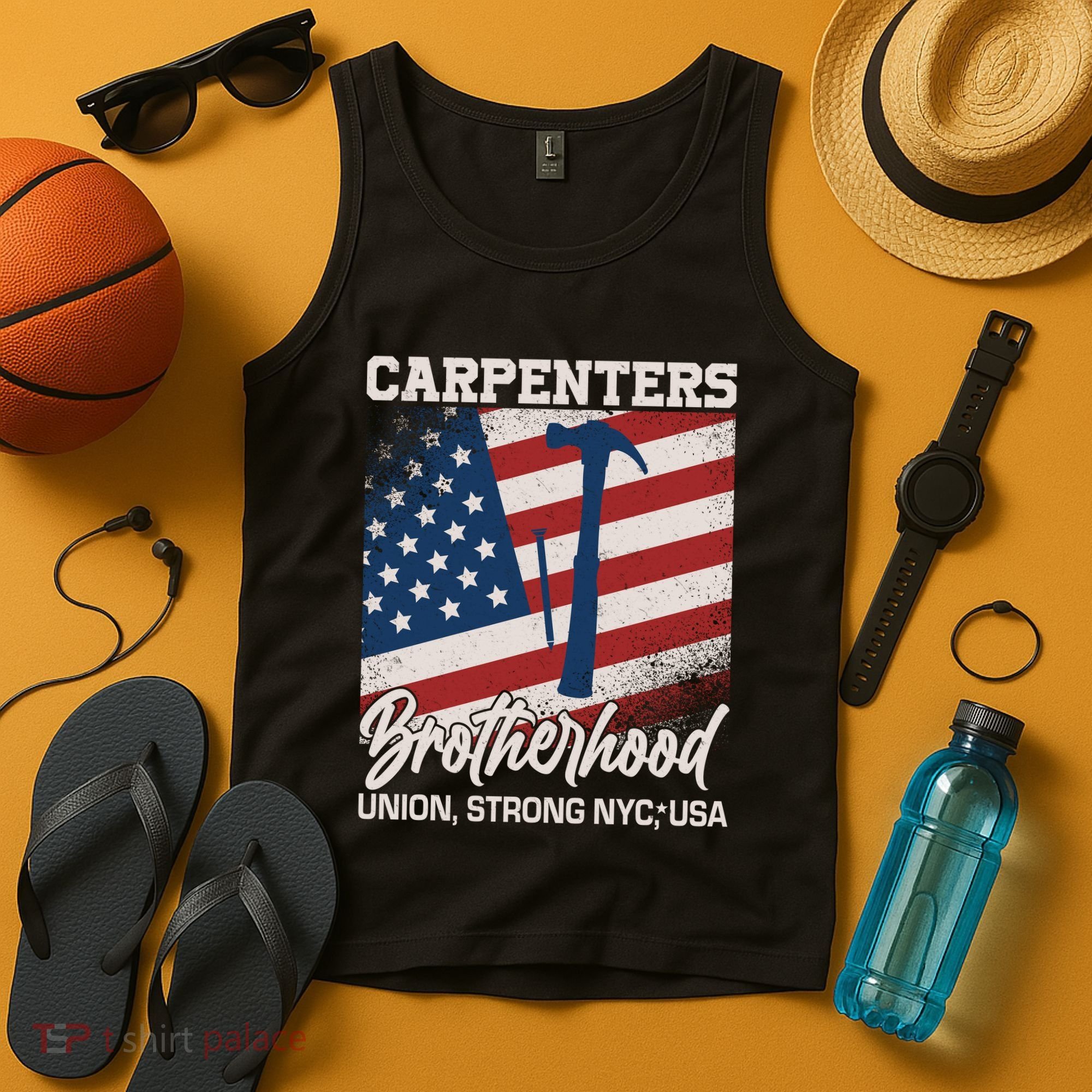Capenters Brotherhood Union Strong NYC USA Tank Top