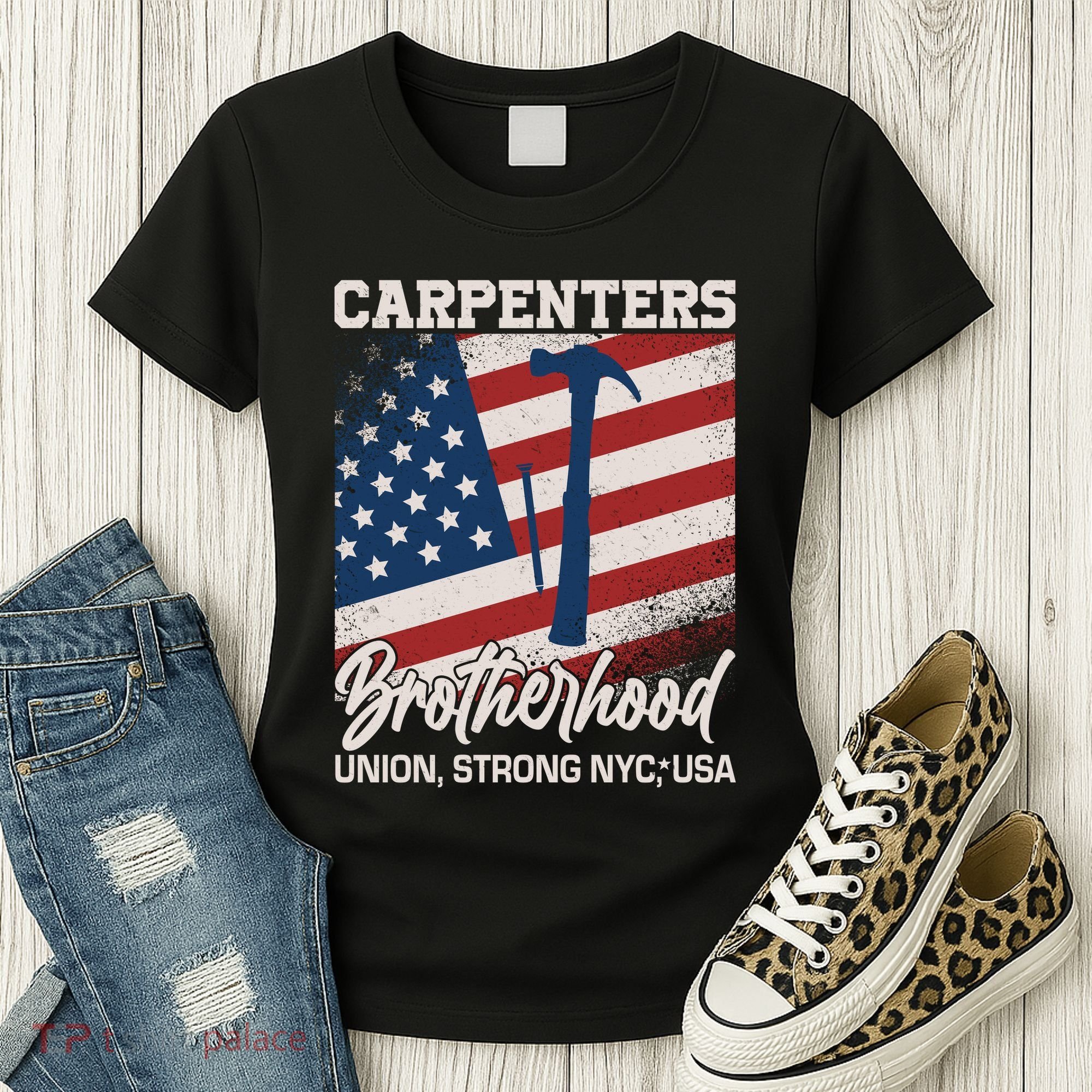 Capenters Brotherhood Union Strong NYC USA Women's T-Shirt