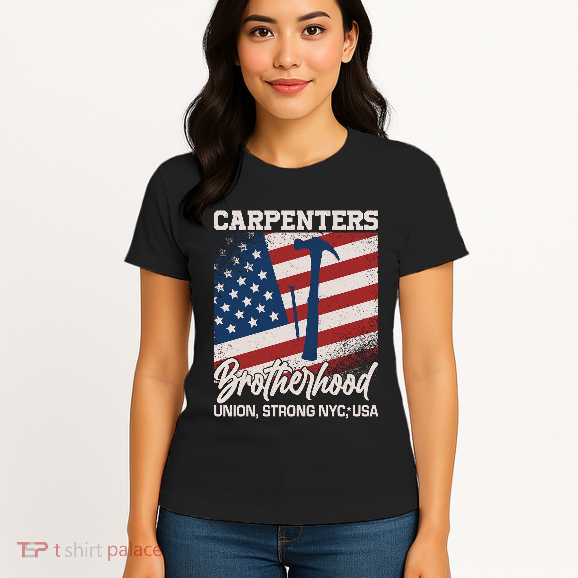Capenters Brotherhood Union Strong NYC USA Women's T-Shirt