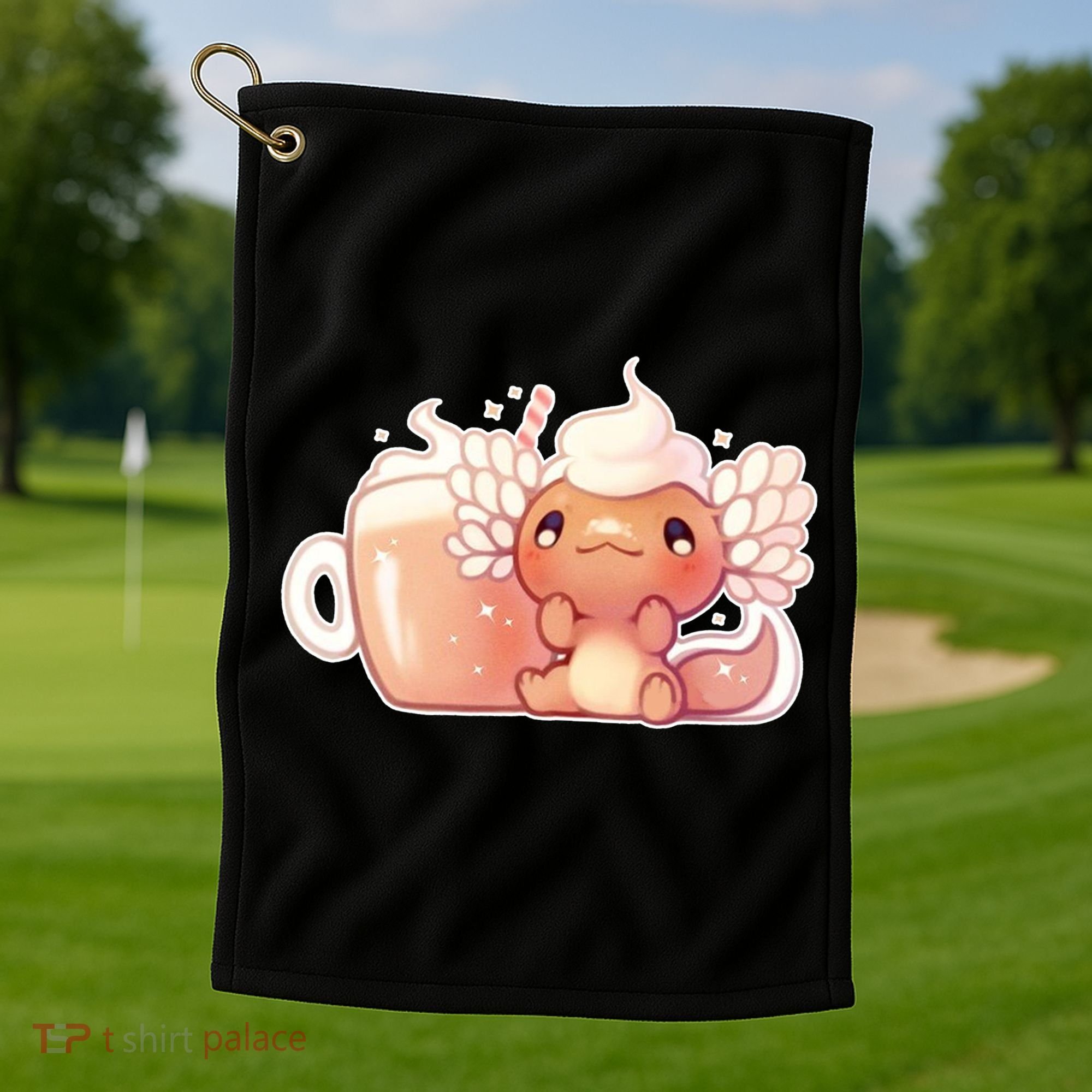 Cappuccino Axolotl Golf Towel