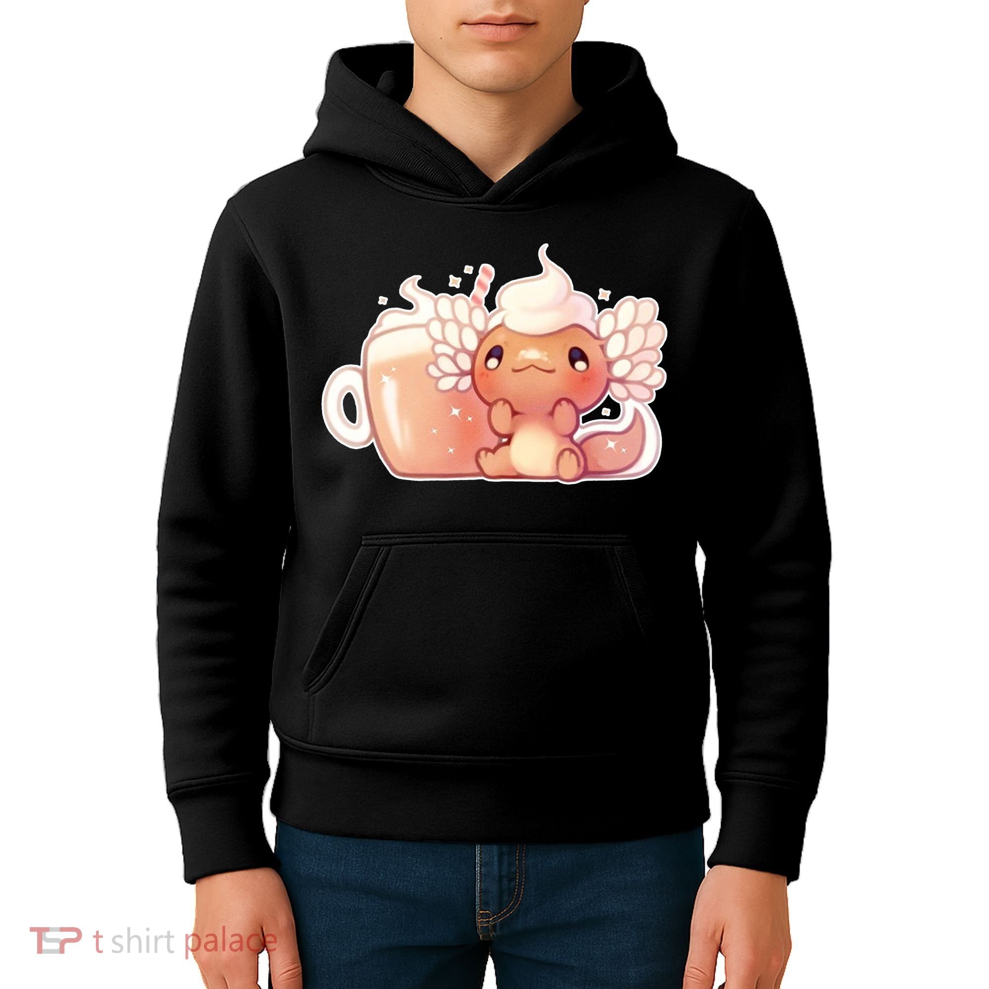 Cappuccino Axolotl Kids Hoodie