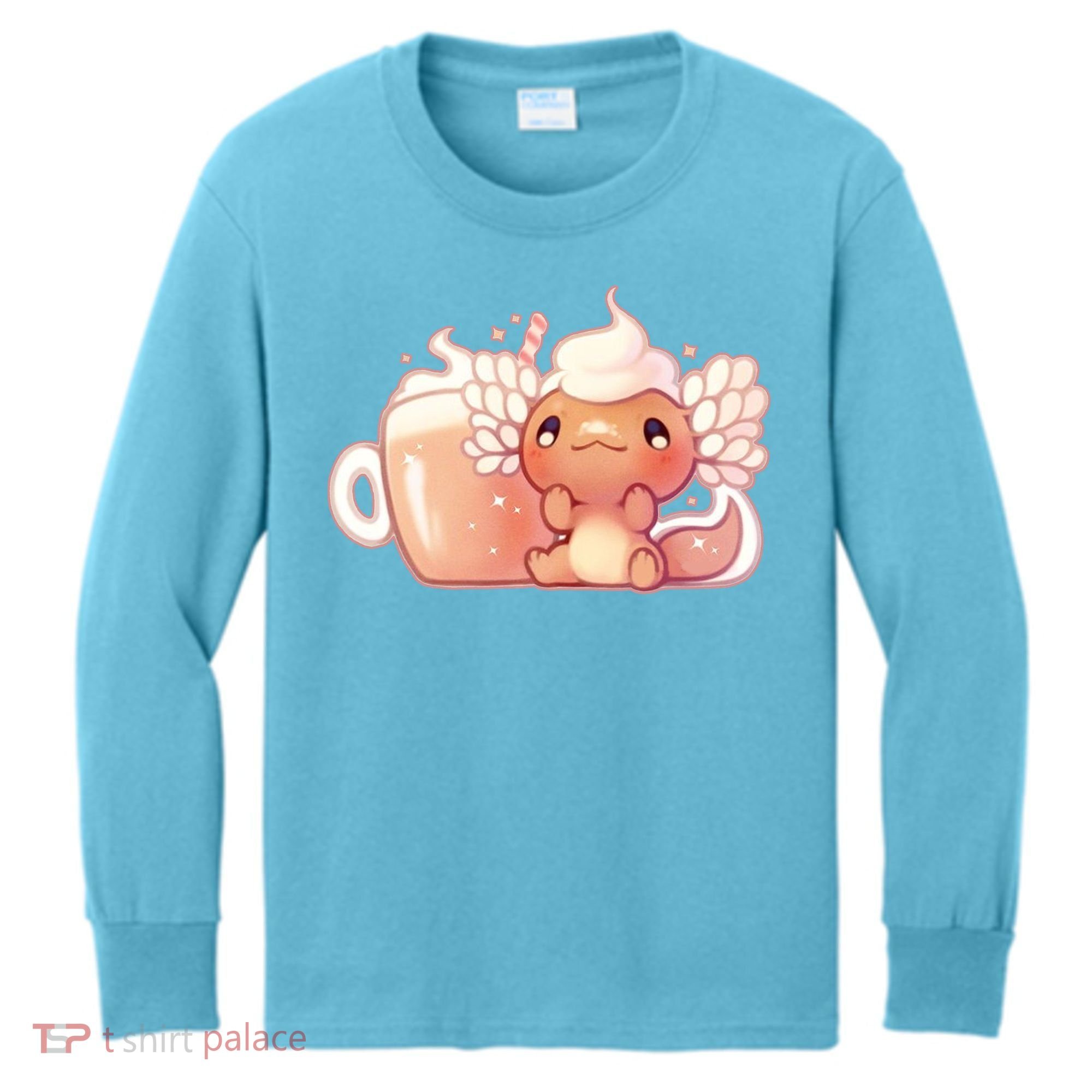 Cappuccino Axolotl Kids Long Sleeve Shirt