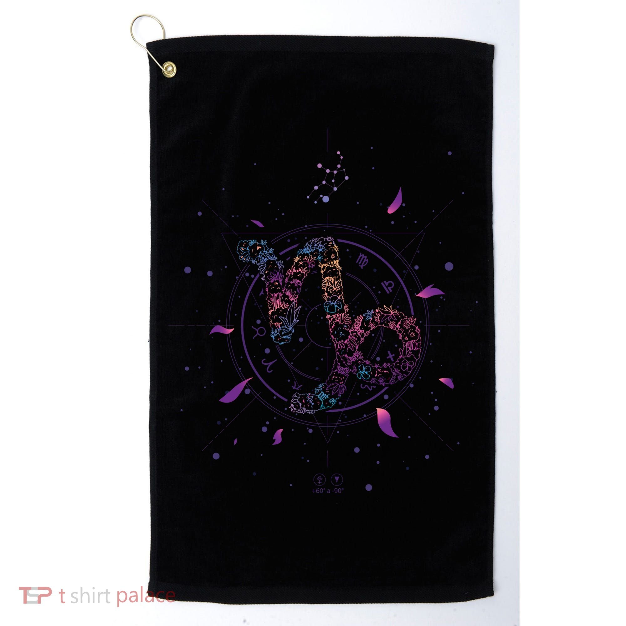 Capricorn Floral Zodiac Golf Towel