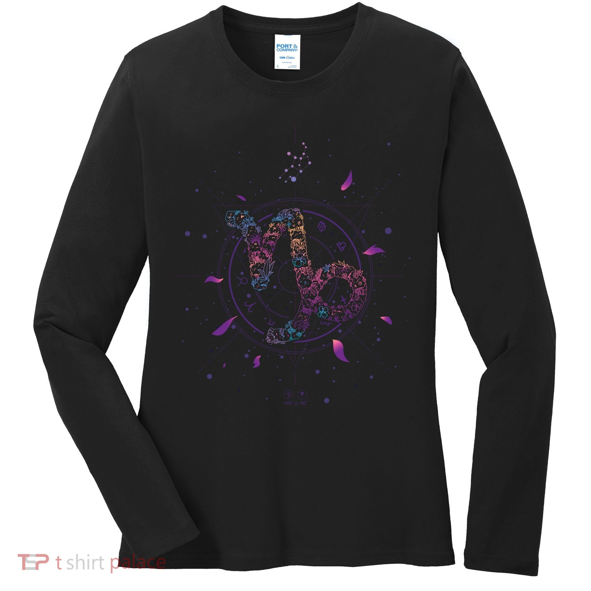 Capricorn Floral Zodiac Women's Long Sleeve Shirt