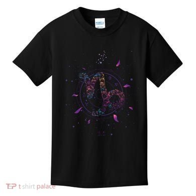 Capricorn Floral Zodiac Kids T-Shirt
