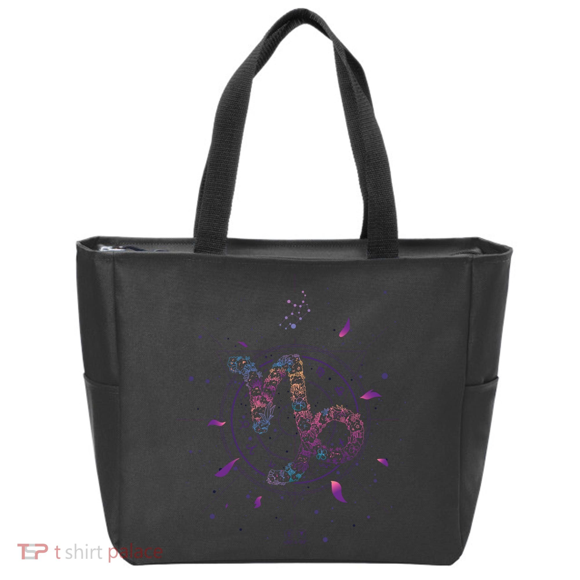 Capricorn Floral Zodiac Tote Bag
