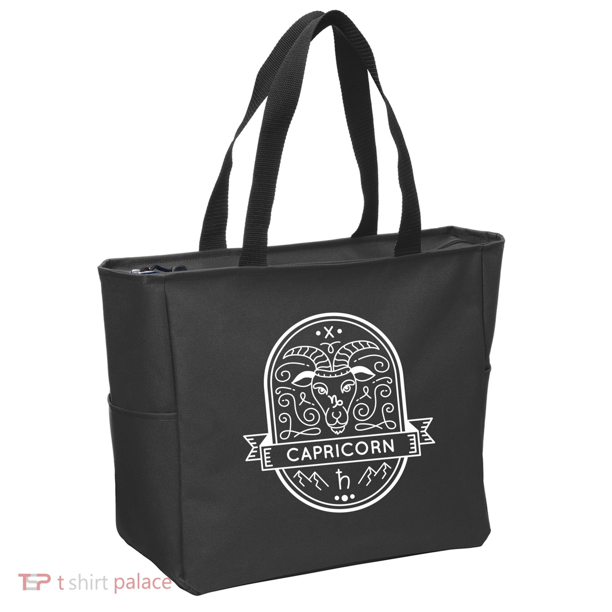 Capricorn Zodiac Symbol Design Tote Bag