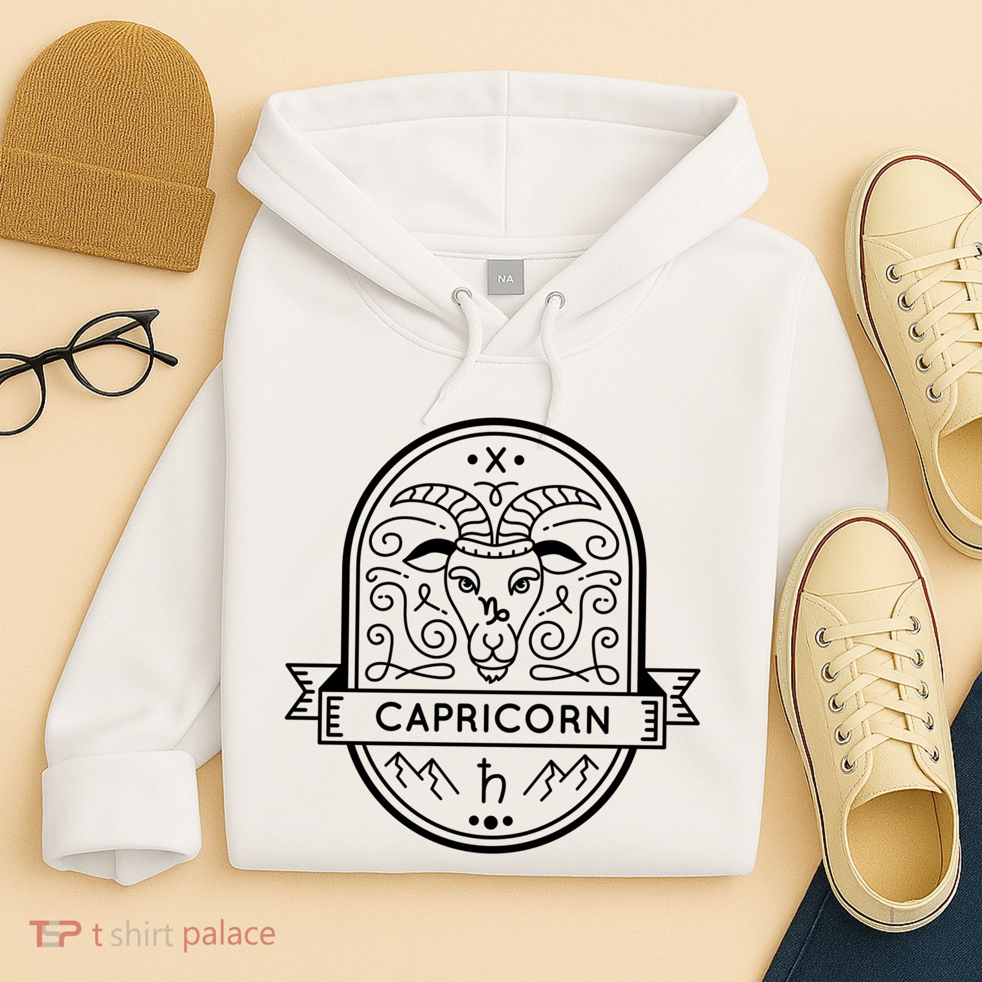 Capricorn Zodiac Symbol Design Hoodie