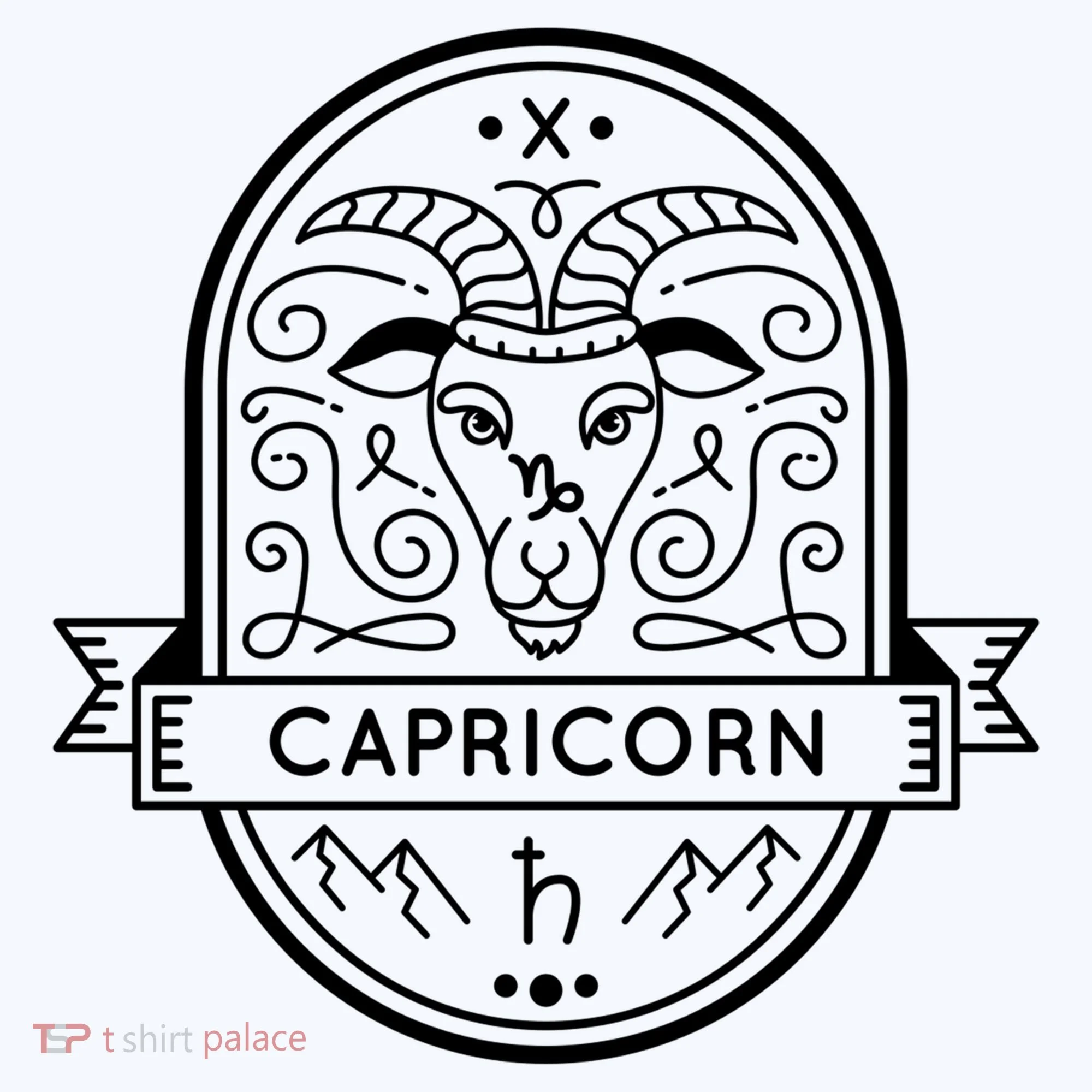 Capricorn Zodiac Symbol Design Long Sleeve Shirt