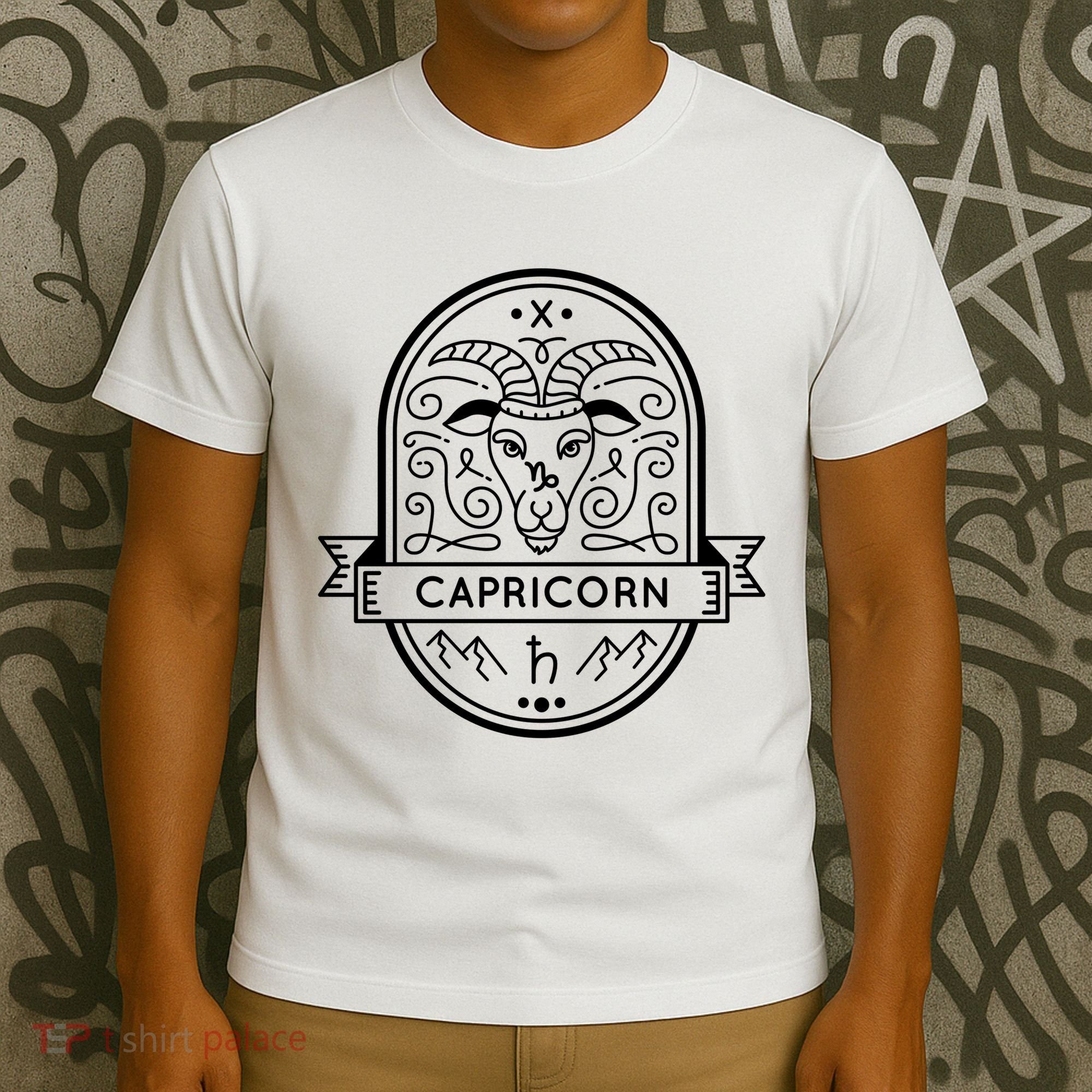 Capricorn Zodiac Symbol Design T-Shirt