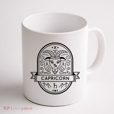 Capricorn Zodiac Symbol Design Coffee Mug back