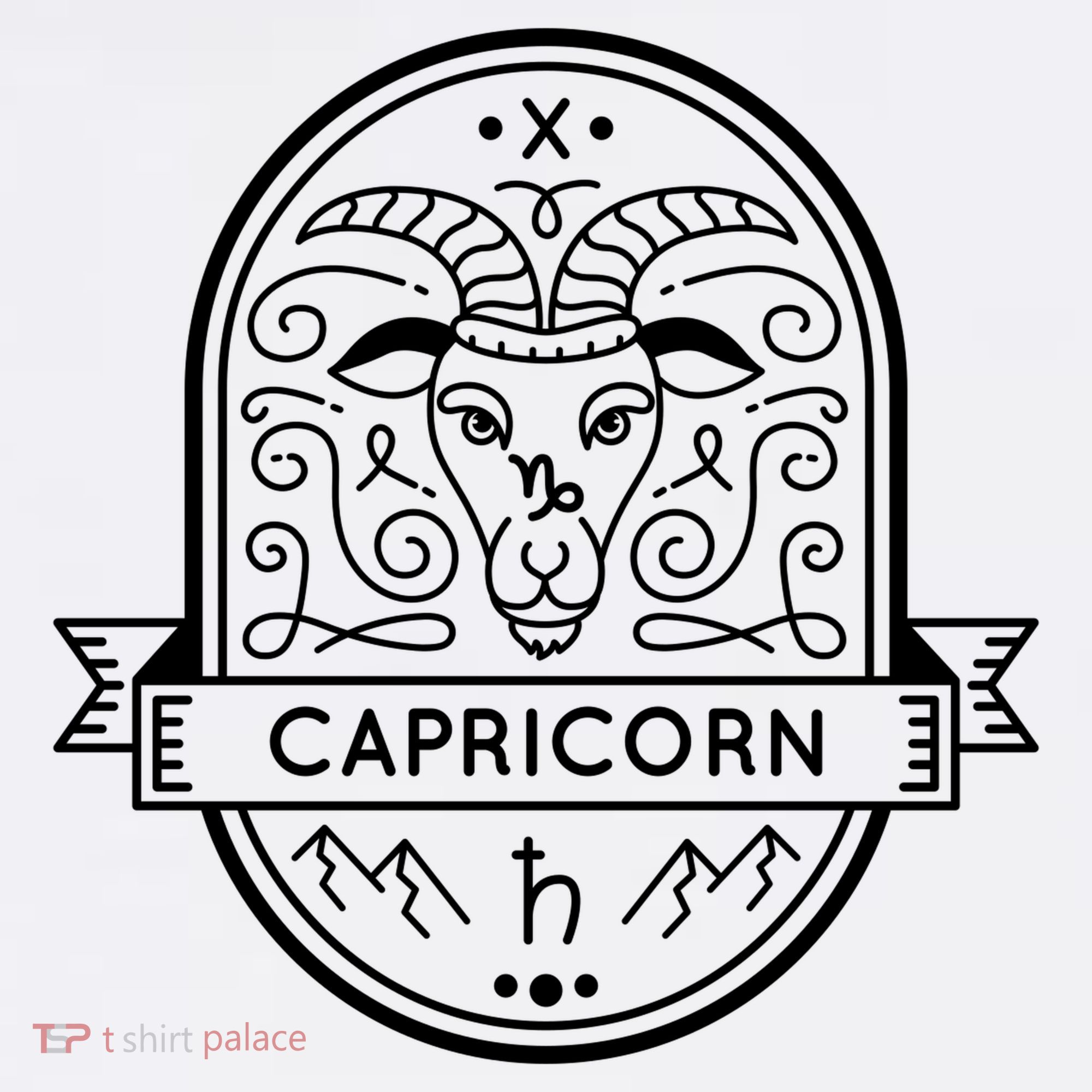 Capricorn Zodiac Symbol Design Women's Hoodie