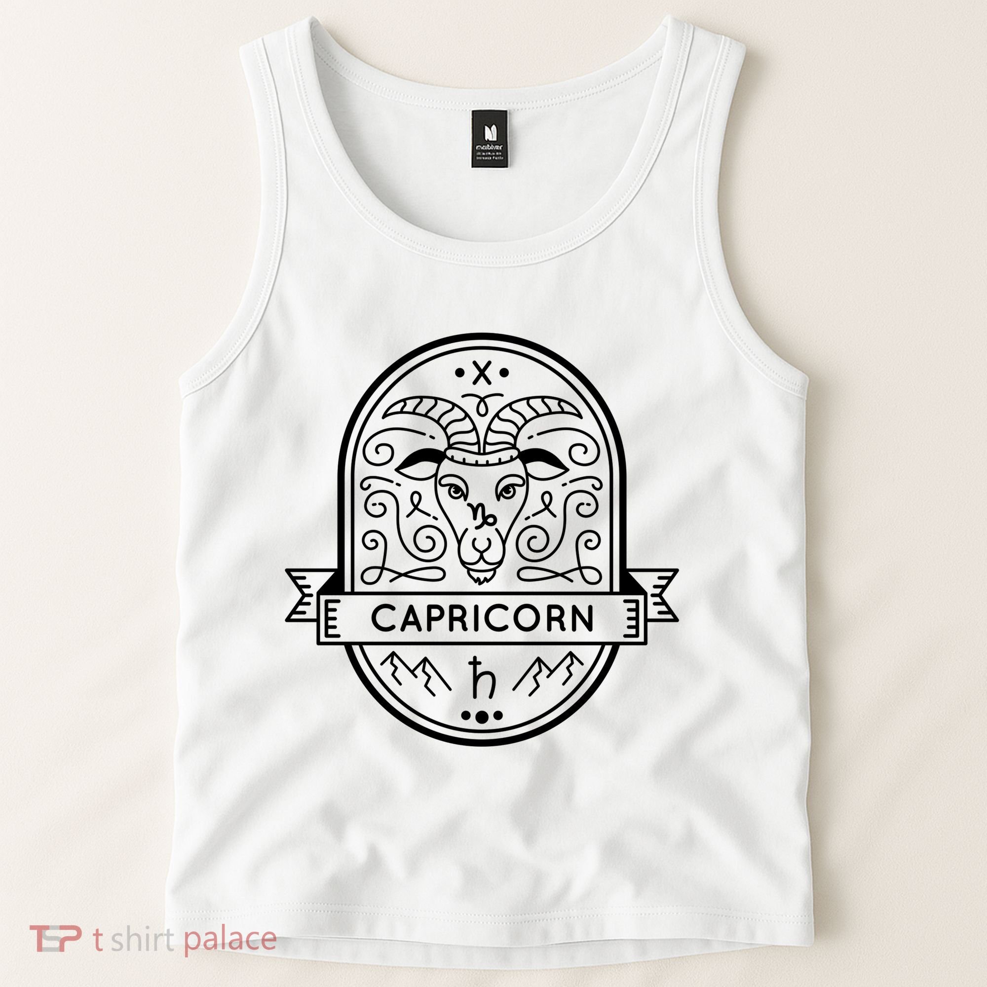 Capricorn Zodiac Symbol Design Tank Top