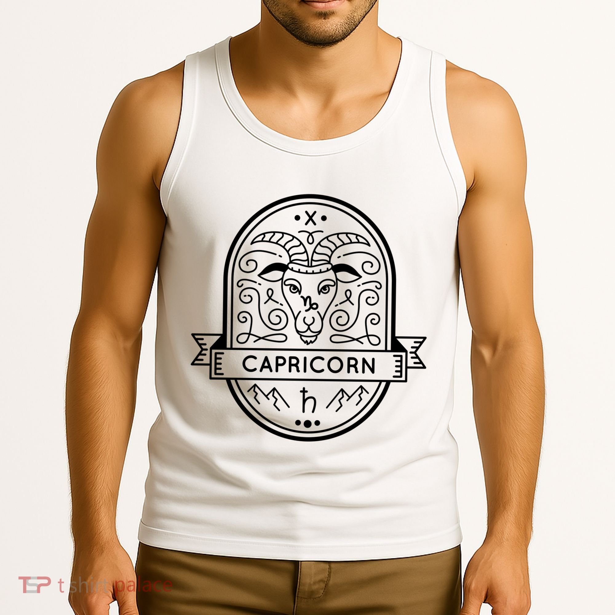 Capricorn Zodiac Symbol Design Tank Top
