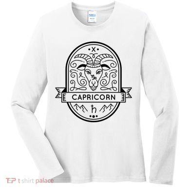 Capricorn Zodiac Symbol Design Women's Long Sleeve Shirt