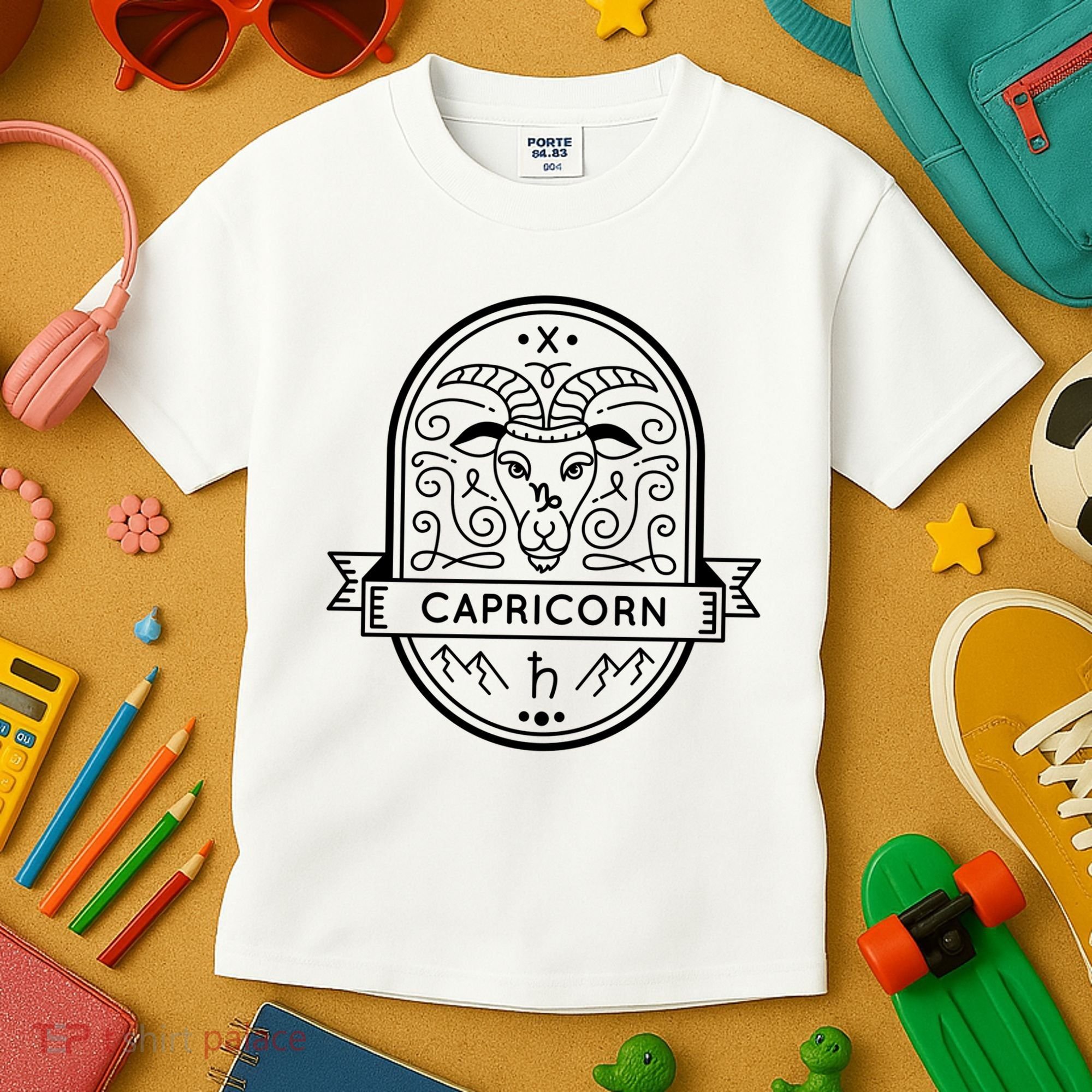 Capricorn Zodiac Symbol Design Kids T-Shirt