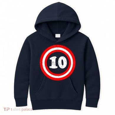 Captain 10th Birthday Kids Hoodie
