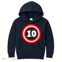 Captain 10th Birthday Kids Hoodie thumb 0