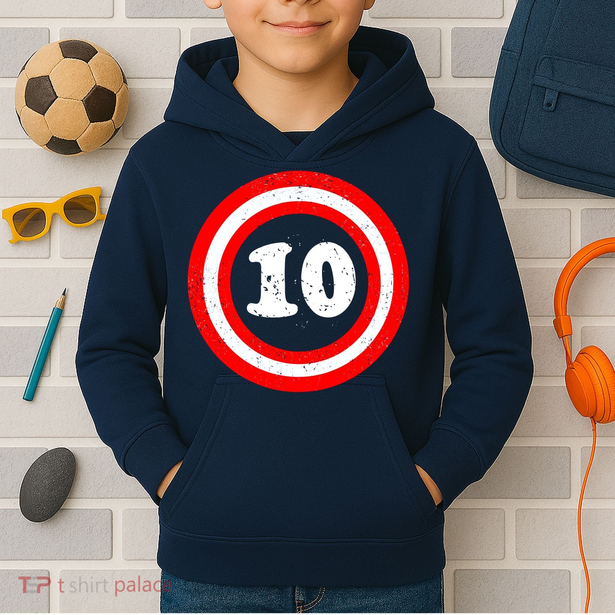 Captain 10th Birthday Kids Hoodie