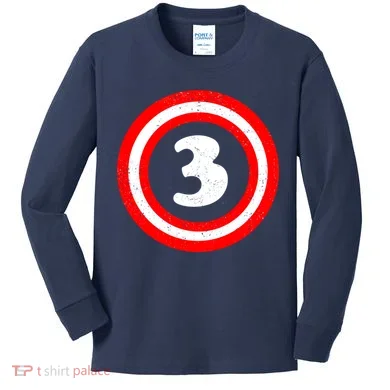Captain 3rd Birthday Kids Long Sleeve Shirt