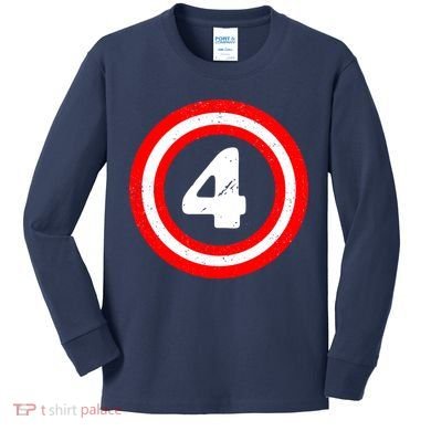 Captain 4th Birthday Kids Long Sleeve Shirt