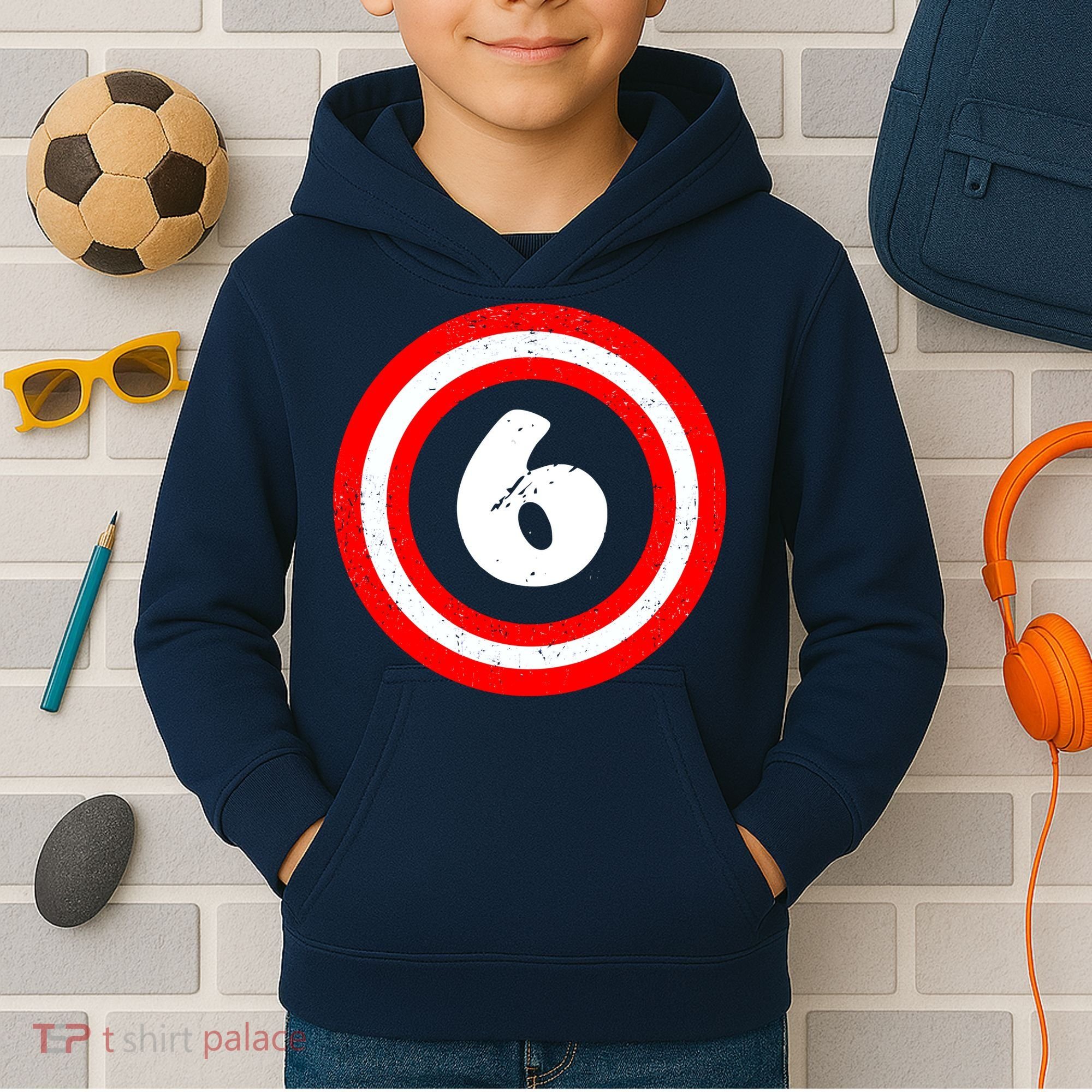 Captain 6th Birthday Kids Hoodie