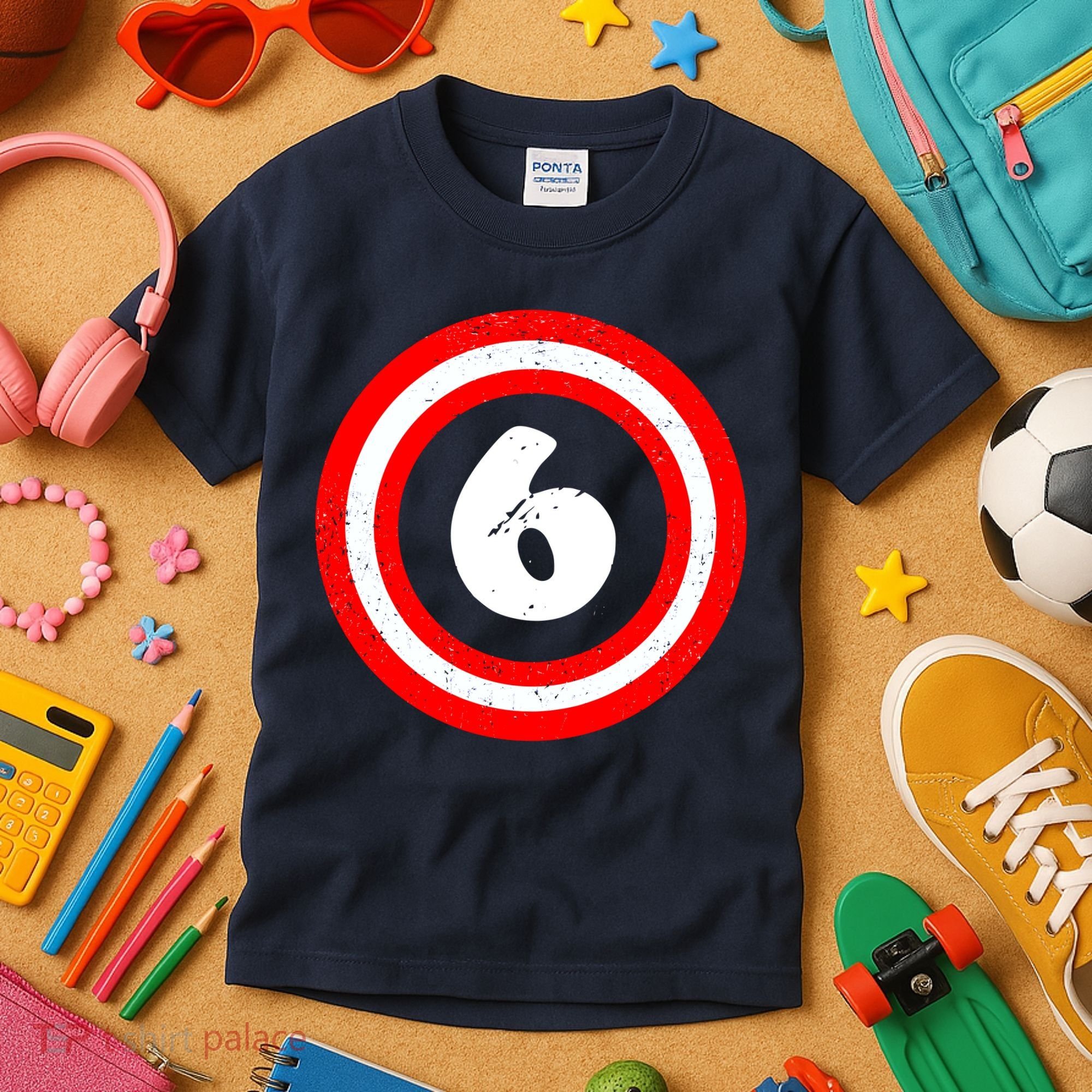 Captain 6th Birthday Kids T-Shirt