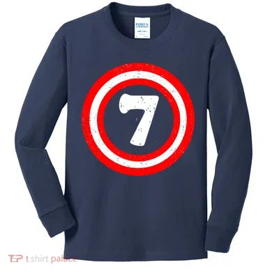 Captain 7th Birthday Kids Long Sleeve Shirt