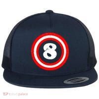 Captain 8th Birthday Flat Bill Trucker Hat thumb 0