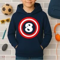 Captain 8th Birthday Kids Hoodie thumb 2