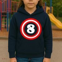 Captain 8th Birthday Kids Hoodie thumb 3