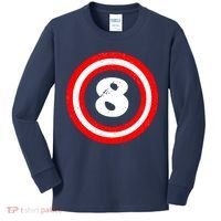 Captain 8th Birthday Kids Long Sleeve Shirt thumb 0
