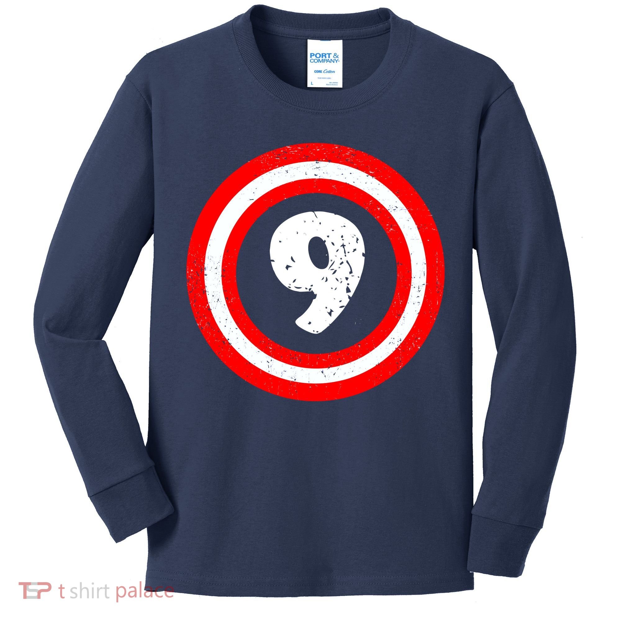 Captain 9th Birthday Kids Long Sleeve Shirt
