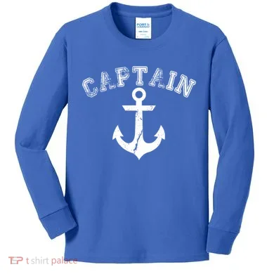 Captain Anchor Kids Long Sleeve Shirt