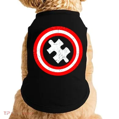 Captain Autism Distressed Shield Doggie Tank