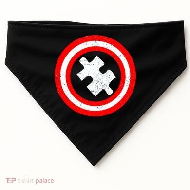 Captain Autism Distressed Shield USA-Made Doggie Bandana