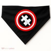 Captain Autism Distressed Shield USA-Made Doggie Bandana thumb 0