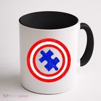 Captain Autism Distressed Shield Coffee Mug thumb 1