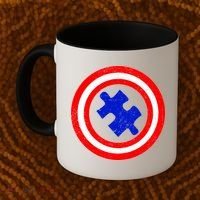 Captain Autism Distressed Shield Coffee Mug thumb 2