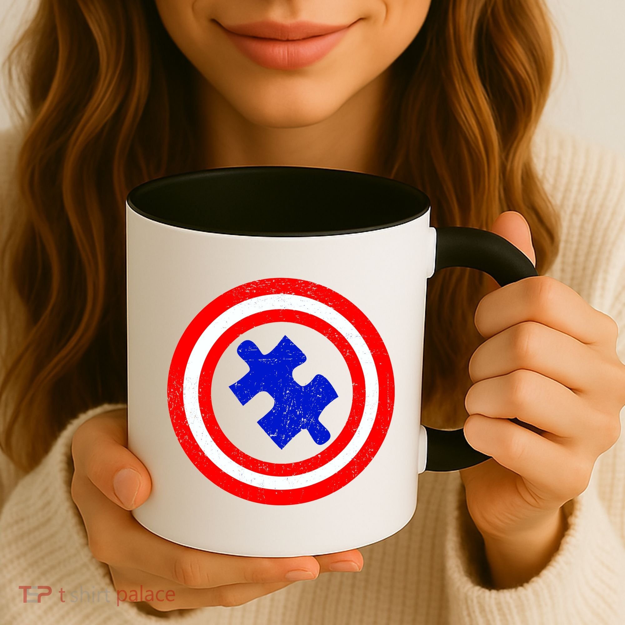 Captain Autism Distressed Shield Coffee Mug