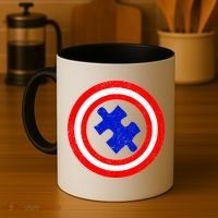 Captain Autism Distressed Shield Coffee Mug thumb 4