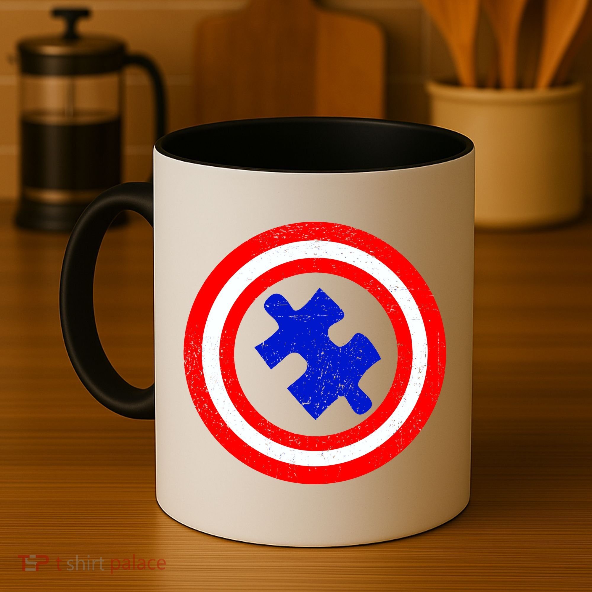 Captain Autism Distressed Shield Coffee Mug