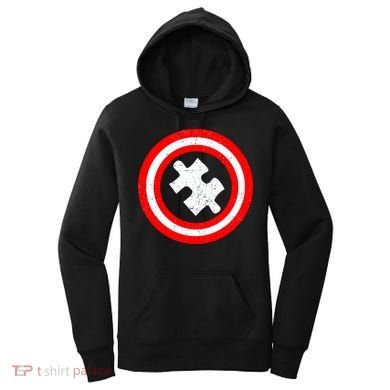 Captain Autism Distressed Shield Women's Hoodie