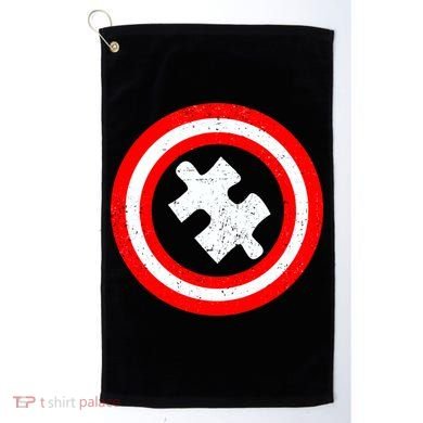 Captain Autism Distressed Shield Golf Towel