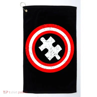 Captain Autism Distressed Shield Golf Towel