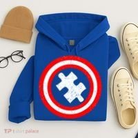 Captain Autism Distressed Shield Hoodie thumb 4