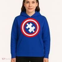 Captain Autism Distressed Shield Hoodie thumb 5